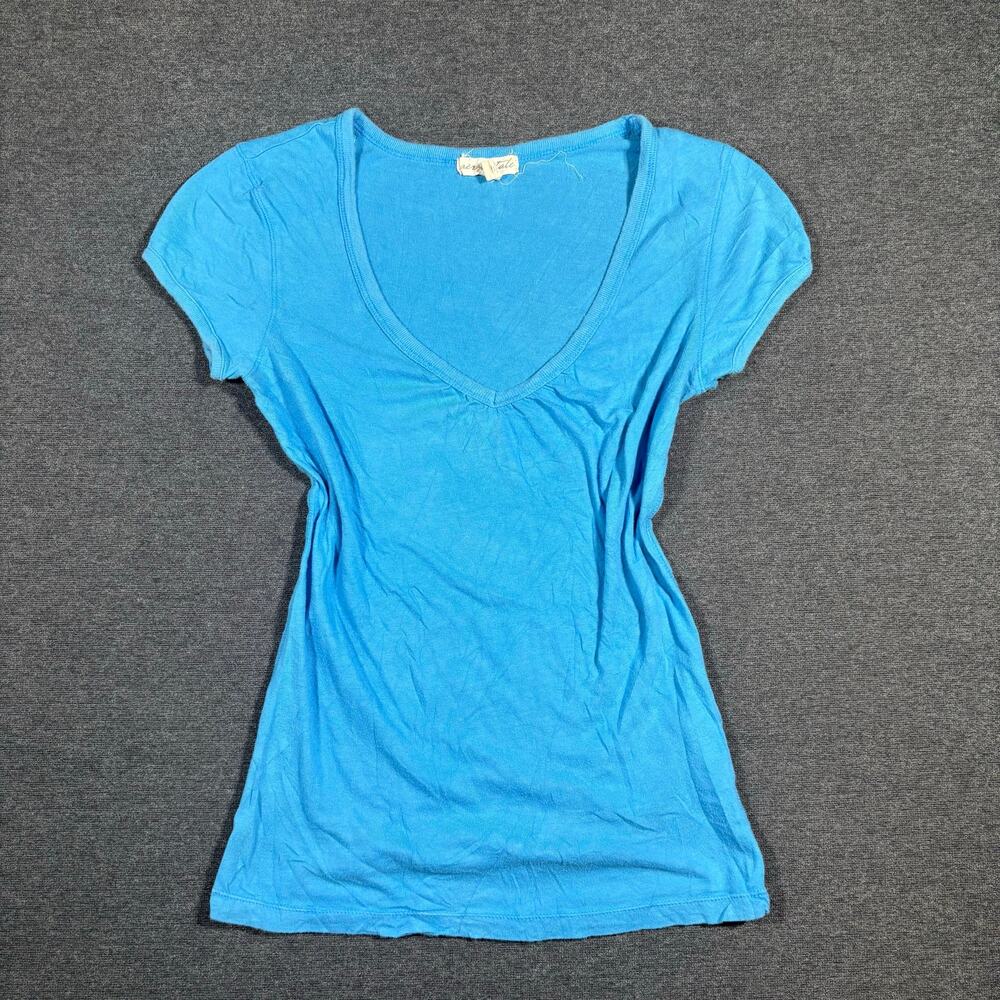 Y2K Babydoll style Aeropostale Blouse in Blue layering piece scrunch top Size M